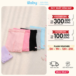 Quần legging đùi bé gái ILABY HCM chất liệu thun tăm mềm mại co giãn tốt [3939]