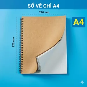 Sổ tay vẽ chì 100 trang - Sketchbook cỡ A4,A5,A6 bìa kraft