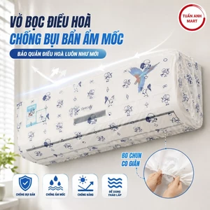 Combo 5 cái Vỏ bọc điều hoà chống bụi bẩn ẩm mốc bảo quản điều hoà có bo chun co giãn tiện lợi
