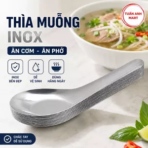 Combo 15 cái Thìa muỗng ăn cơm, ăn phở INOX cao cấp