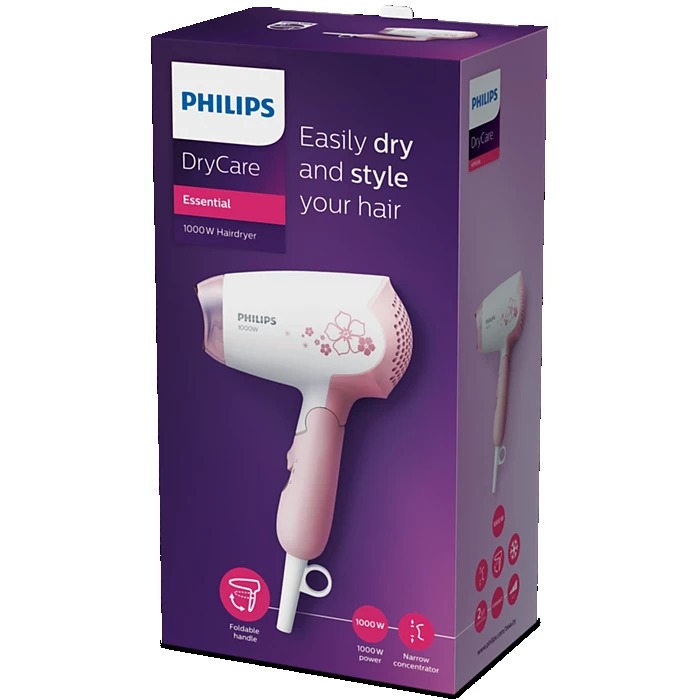 Philips Máy Sấy Tóc HP8108/00 – Máy Sấy Tóc Mini Compact Hair Dryer Sấy Nhanh Gọn Nhẹ Tiện Dụng
