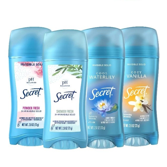 Sáp Khử Mùi SECRET 73g, Giảm tiết mồ hôi và dưỡng da săn mịn, nhiều mùi hương - Mỹ