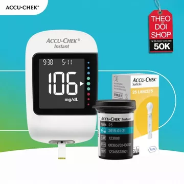 Máy Đo Đường Huyết ACCU-CHEK Instant Kèm Hộp Que Thử Đường Huyết 25 Que Thử Và Hộp Kim Lấy Máu SoftClix 25 Kim