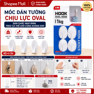 MÓC DÁN TƯỜNG CHỊU LỰC OVAL – DÁN CHẮC NHƯ ĐINH, TREO CẢ THẾ GIỚI CŨNG KHÔNG RƠI! 1028