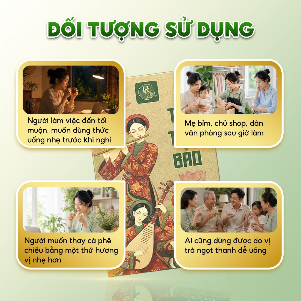 Trà Thảo Mộc Tam Tiên Bảo Uyên Nhiên 8 Vị Tự Nhiên Hương Thơm Êm Dịu Hỗ Trợ Ngủ Ngon Hộp 30 Túi x 5g
