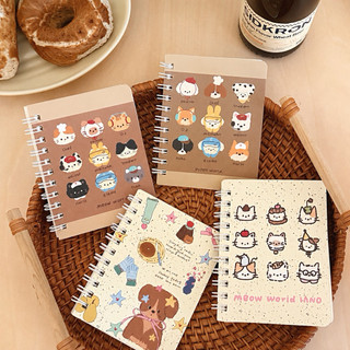 Little Stationery | Sổ Tay Mini Lò Xo Cute Hình Mèo Chó Kawaii 8x10.5cm - Notebook Bỏ Túi Ghi Chú Học Tập Văn Phòng