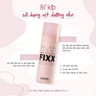 Xịt khóa nền Makeup So Natural Fixx All Day Setting Spray 75ml kiềm dầu giữ lớp nền bền màu suốt ngày dài