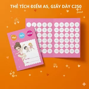 Thẻ điểm thưởng trẻ em, bộ sưu tập sticker khen thưởng, thẻ gấp đôi, thẻ động viên dễ thương khổ a5