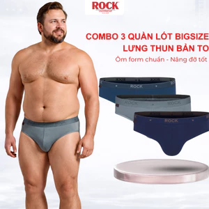 Combo 3 Quần Lót Nam ROCK QA002 Big Size Rộng Rãi Co Giãn Tốt, Quần Sịp Nam Dành Cho Người Big Size Ôm Sát Không Bí