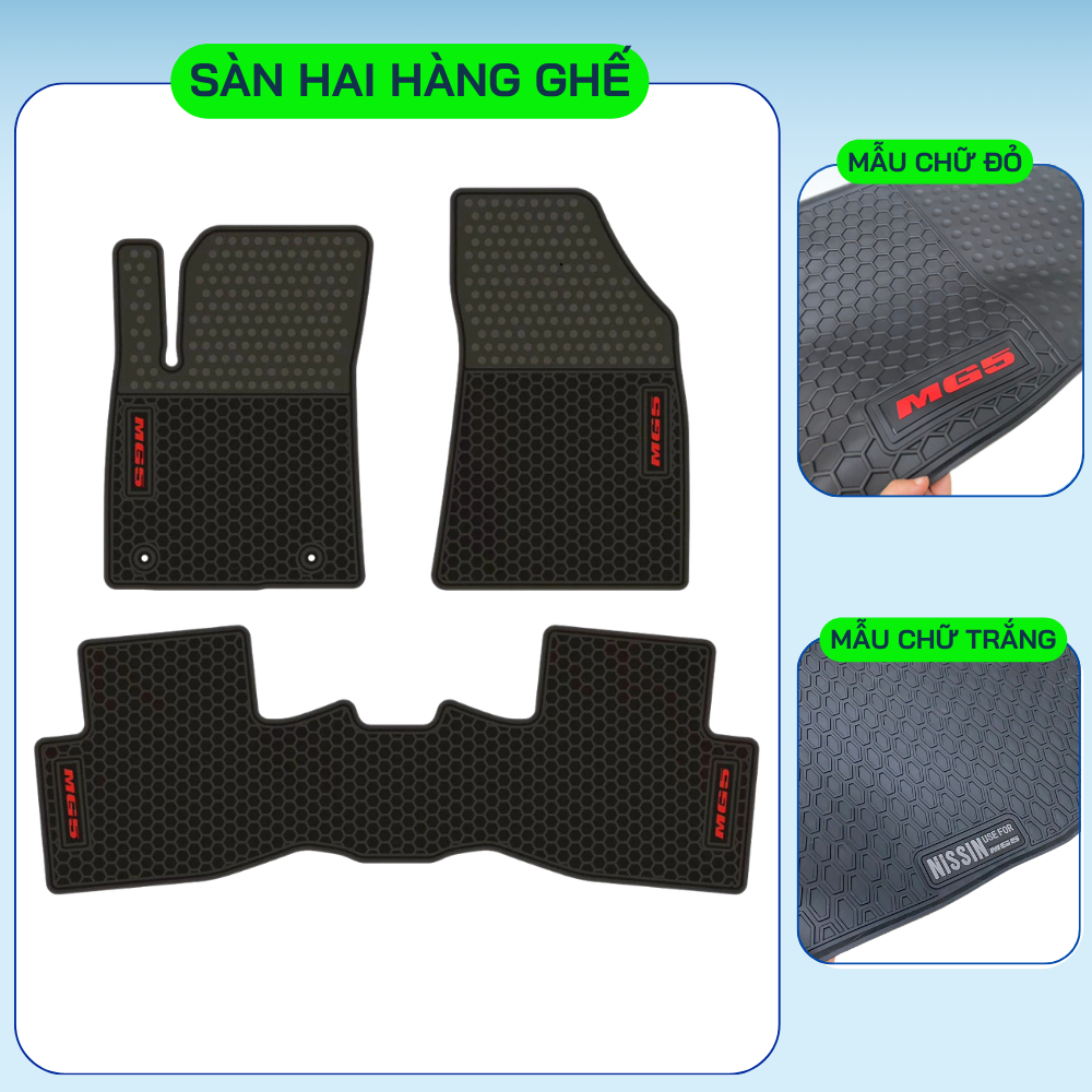 Thảm lót sàn Cao Su xe MG5 - Hàng cao su đúc không mùi, không thấm nước, dễ vệ sinh lau rửa