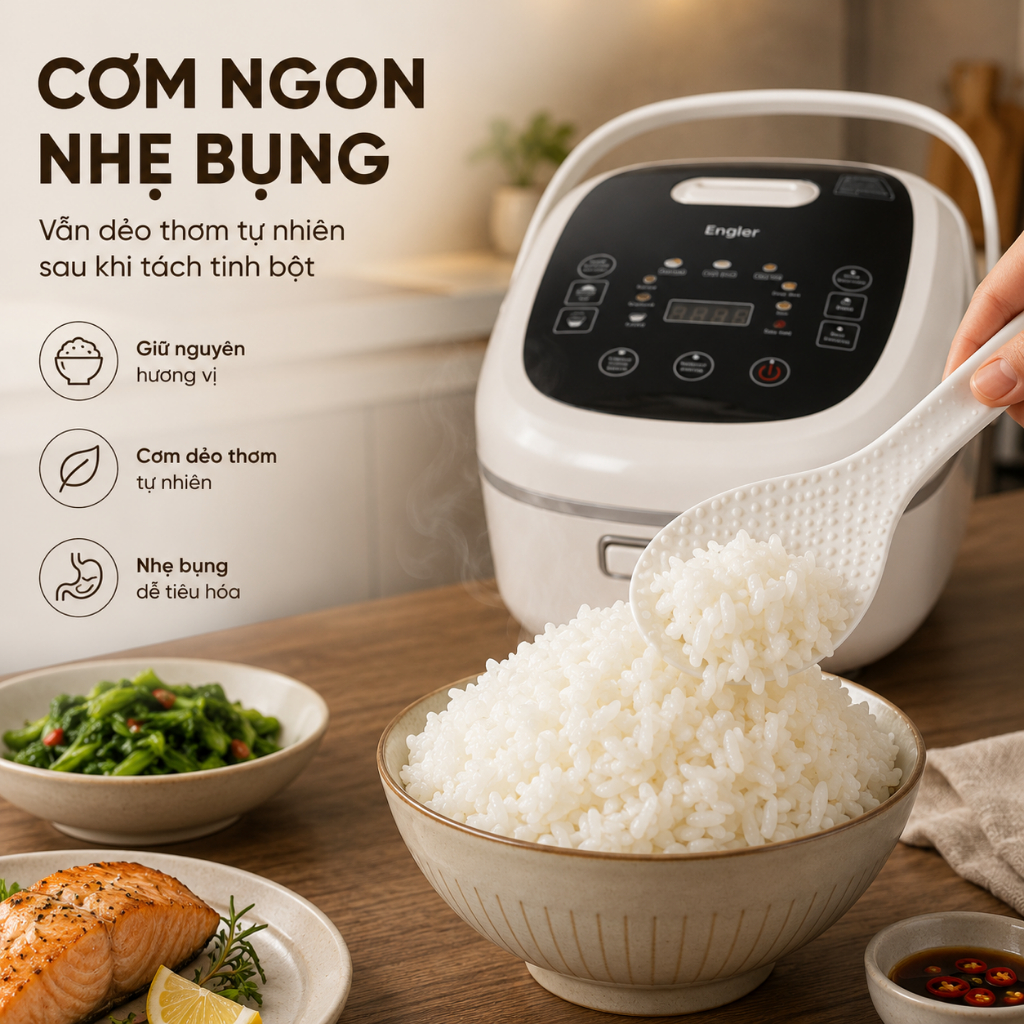 Nồi cơm điện tách đường Engler EL9101 Công suất 500W Công Nghệ Cảm Ứng 3D Tốt Cho Sức Khỏe Gia Đình