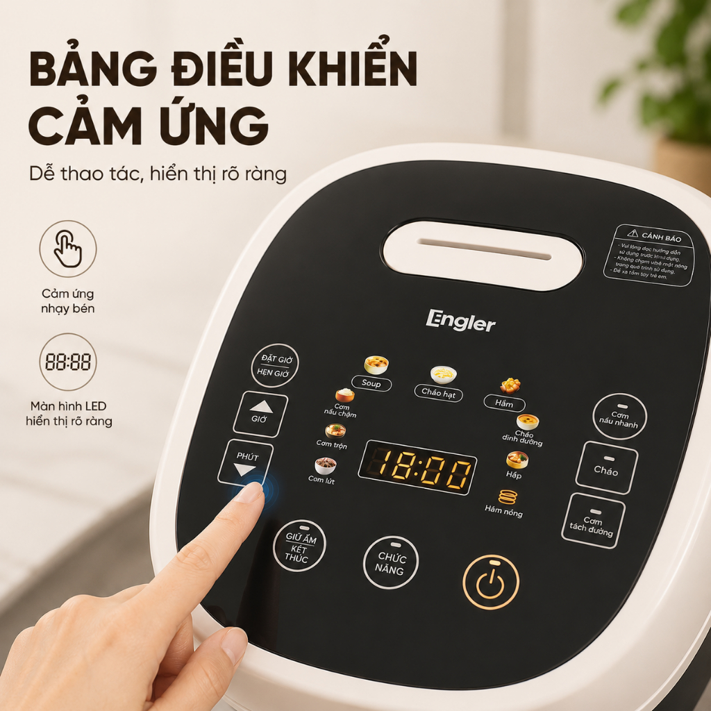 Nồi cơm điện tách đường Engler EL9101 Công suất 500W Công Nghệ Cảm Ứng 3D Tốt Cho Sức Khỏe Gia Đình