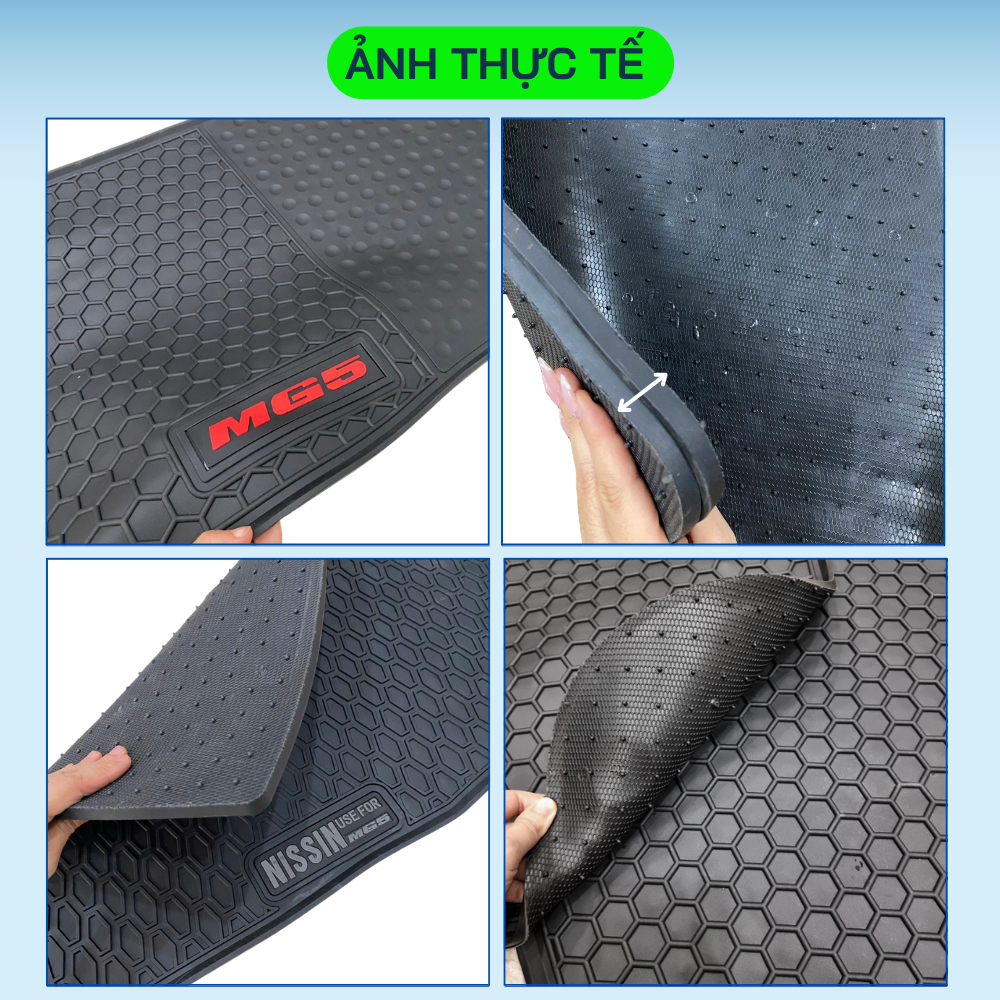 Thảm lót sàn Cao Su xe MG5 - Hàng cao su đúc không mùi, không thấm nước, dễ vệ sinh lau rửa