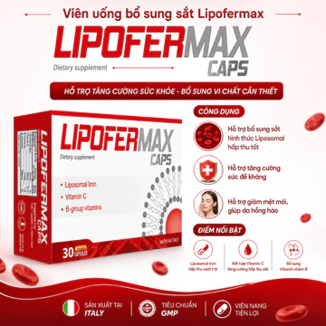 Viên uống sắt Lipofermax Caps - Bổ sung Sắt cho Bà bầu và Mẹ sau sinh - Hộp 30viên