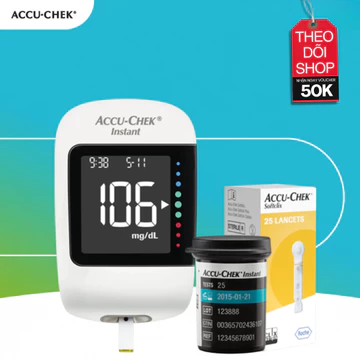 Combo Máy Đo Đường Huyết ACCU-CHEK Instant Kèm Hộp 25 Que Thử Và 25 Kim Lấy Máu SoftClix