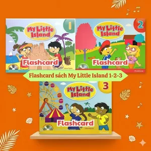 Bộ thẻ học flashcard giáo trình tiếng anh My Little Island 1,2,3 ép plastic size A5