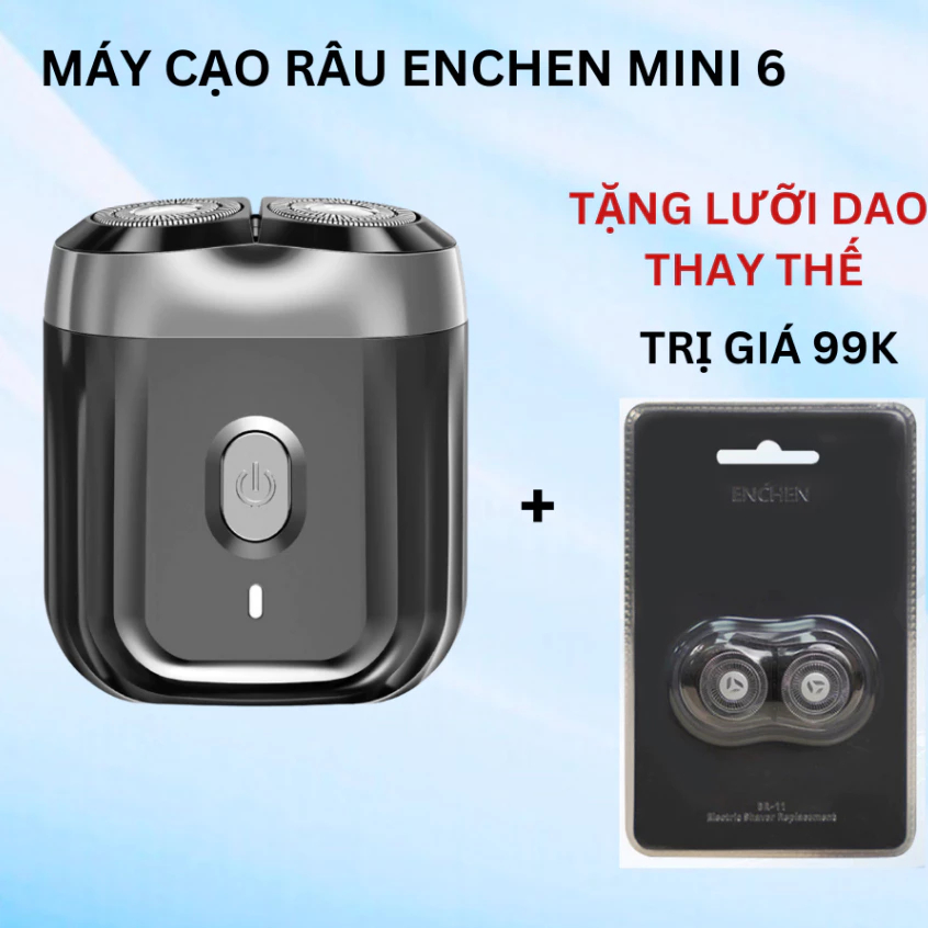 Máy Cạo Râu Enchen Mini6 Cạo Mượt Không Kích Ứng Cạo Khô Cạo Nước, Đầu Cạo Dễ Tháo Lắp, Siêu Nhỏ Gọn