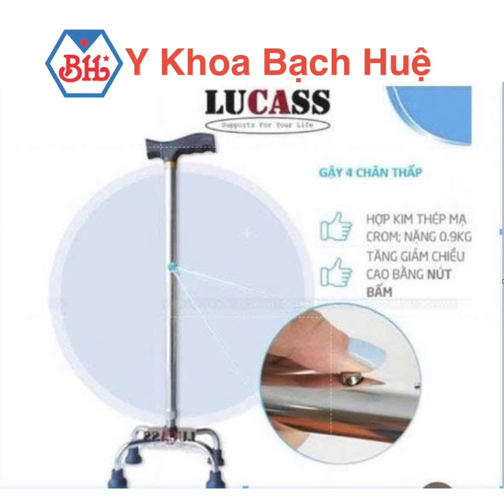 Gậy chống 4 chân thấp Lucass  cho người già.