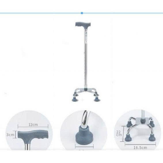 Gậy chống 4 chân thấp Lucass  cho người già.