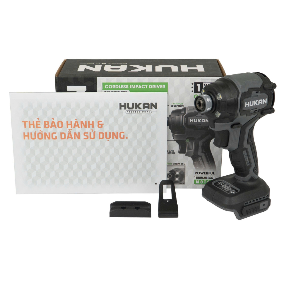Máy chuyên vít búa HUKAN G2-CV251BL, Lực siết 250Nm, 4 tốc độ, 4 tính năng - Sử dụng Chân pin phổ thông