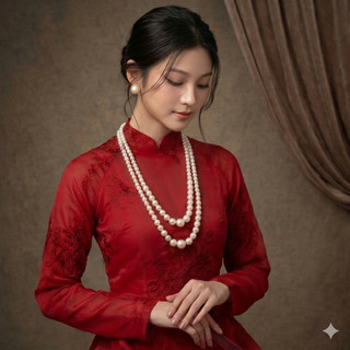 [N1192] Vòng Cổ Hạt Trai Nhân Tạo, Dây Chuyền 2 Sợi Sang Trọng Cho Nữ Dài 70-80cm - DAISYN