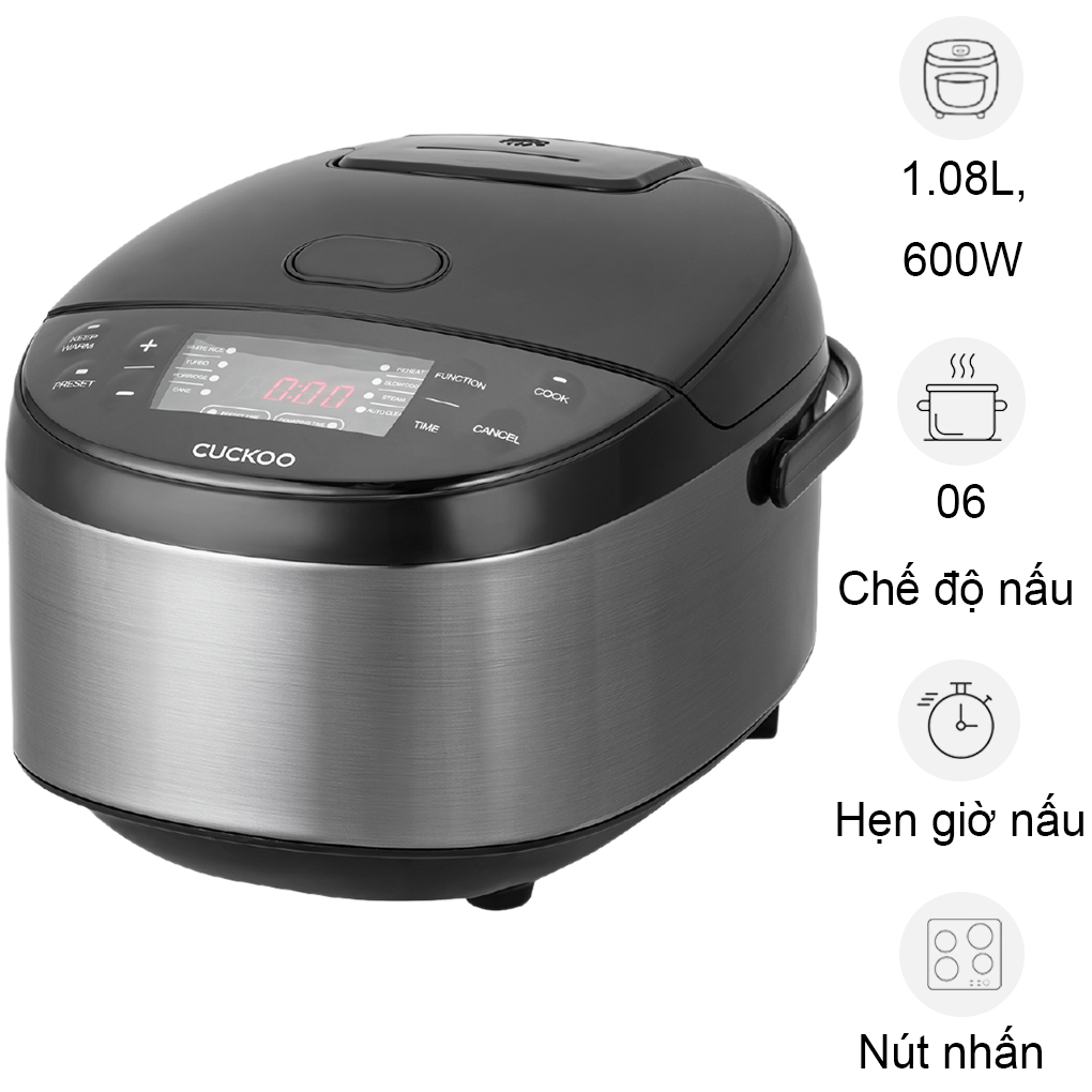 Nồi Cơm Điện Tử Cuckoo CR-0680F 1.08 Lít  | Công nghệ nấu 3D | Lòng Nồi Phủ Men Daikin