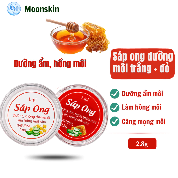 Sáp ong dưỡng môi, dưỡng ẩm căng mọng môi, chống thâm môi, chống khô môi nứt nẻ môi 2.8G