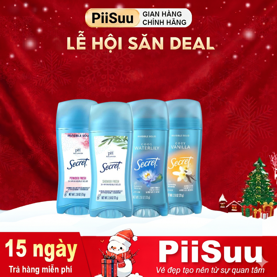Sáp Khử Mùi SECRET 73g, Giảm tiết mồ hôi và dưỡng da săn mịn, nhiều mùi hương - Mỹ