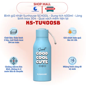 [HỎA TỐC] Bình giữ nhiệt Sunhouse School KS-TU400SB - Dung tích 400ml