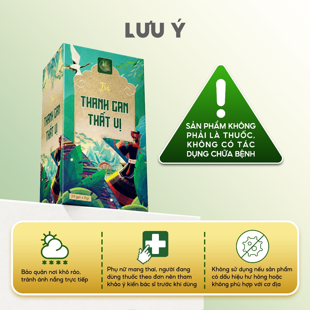 Combo 2 hộp trà thảo mộc Thanh Can Thất Vị Uyên Nhiên hỗ trợ giải nhiệt thải độc gan hộp 30 túi x 5g