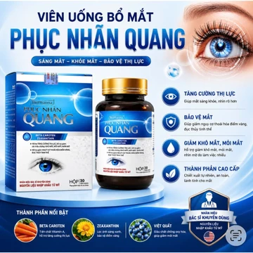 Viên Uống Bổ Mắt Phục Nhãn Quang giúp hỗ trợ giải quyết tình trạng nhức mắt, mắt mờ, mắt kém