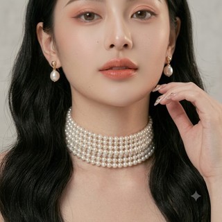 [ DAISYN ] N872 dây chuyền ngọc trai nhân tạo 7 sợi, dây chuyền cưới , thiết kế dây chuyền ngọc trai nhân tạo