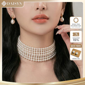 N872 dây chuyền ngọc trai nhân tạo 7 sợi, dây chuyền cưới , thiết kế dây chuyền ngọc trai nhân tạo