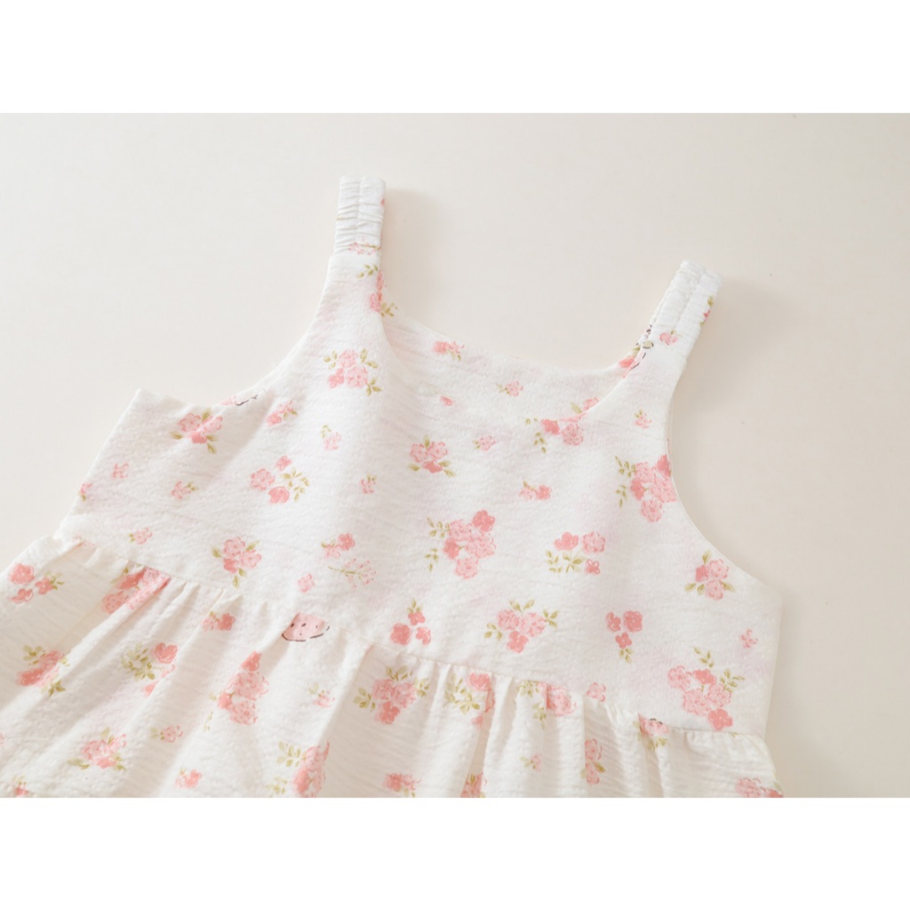 Váy Cho Bé Gái, Váy 2 Dây Bé Gái Họa Tiết Dễ Thương Chất Liệu Cotton Mềm Mại Thoáng Mát