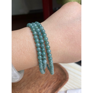 Chuỗi phỉ thuý lam quấn 3 - 4.5 li