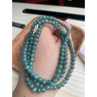 Chuỗi phỉ thuý lam quấn 3 - 4.5 li