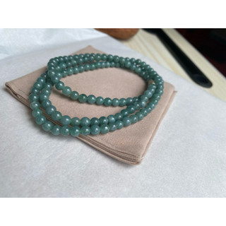 Chuỗi phỉ thuý lam quấn 3 - 4.5 li