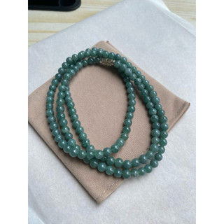 Chuỗi phỉ thuý lam quấn 3 - 4.5 li