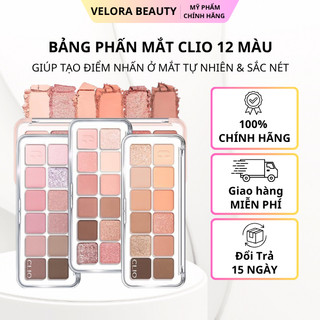 Bảng phấn mắt Clio 12 Ô Pro Eye Palette Air chất phấn mịn độ bám tốt phù hợp với nhiều phong cách trang điểm