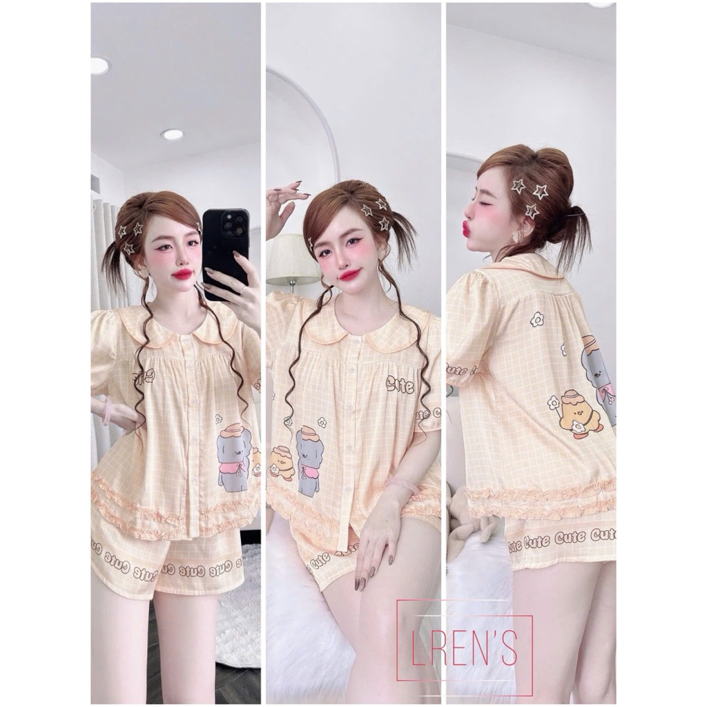(size 40/60kg)Đùi cổ sen xinh, lụa latin mềm nhẹ mát,hoạ tiết trẻ trung