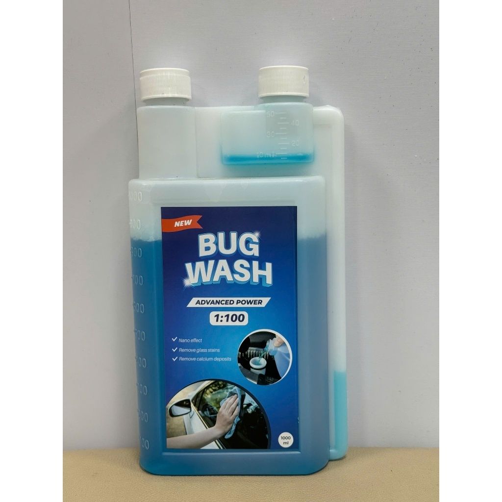Dung Dịch Pha Nước Rửa Kính Ô Tô BUG WASH 1:100 | Làm Sạch Kính Lái, Tẩy Bụi Bẩn, 1 Chai Pha 100L