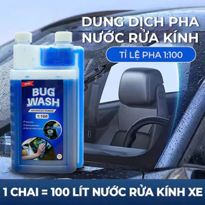 Dung Dịch Pha Nước Rửa Kính Ô Tô BUG WASH 1:100 | Làm Sạch Kính Lái, Tẩy Bụi Bẩn, 1 Chai Pha 100L