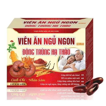 Viên ăn ngủ ngon đông trùng hạ thảo Dưỡng tâm an thần giúp ngủ ngon bồi bổ sức khỏe, người suy nhược cơ thể