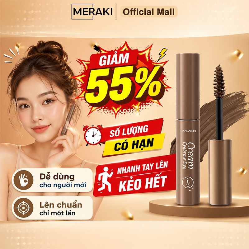 Chuốt Mascara Lông Mày Chống Nước Lâu Trôi Không Bết 24h, Tạo Dáng Chân Mày Tự Nhiên, Định Hình Sợi Rõ Ràng