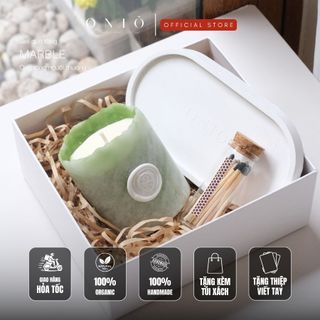 Set quà tặng nến thơm - Hương thơm tinh dầu, quà tặng bạn nữ, quà tặng bạn nam - MARBLE - ONIÕ