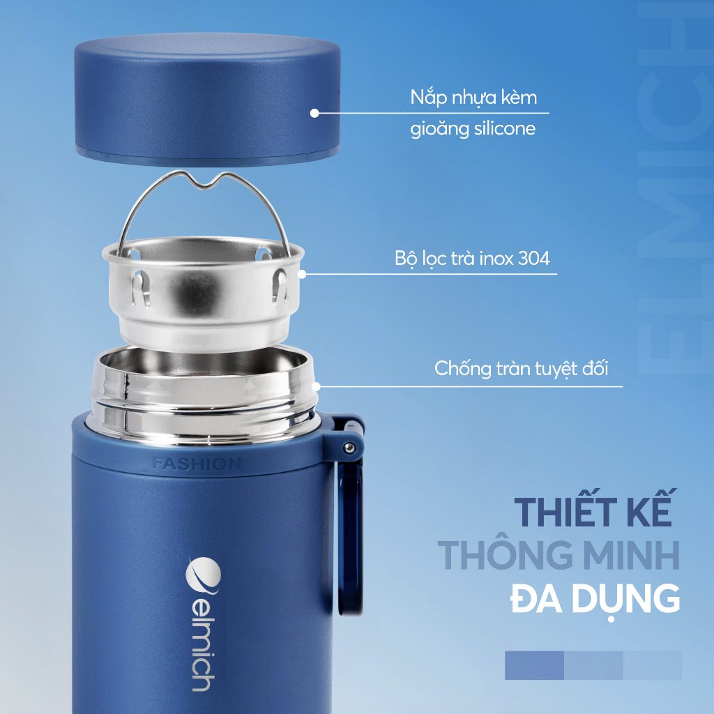 Bình giữ nhiệt inox 304 Elmich EDA1056AW dung tích 650ml