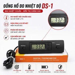 Đồng hồ đo nhiệt độ xe ô tô HÀNG XỊN DS-1 có đầu dò độ CHÍNH XÁC cao
