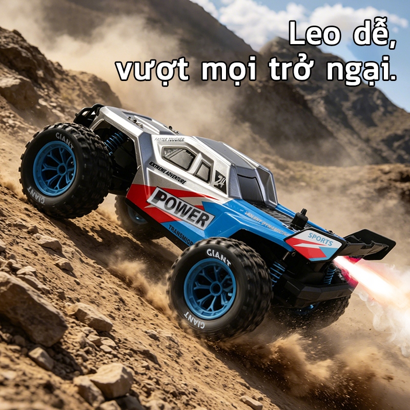 💨Xe Địa Hình RC 2 Tốc Độ Đua, Phun Sương Hiệu Ứng, Chơi Nhiều Người, Leo Dốc Tốt, Kích Thước 31cm, Sạc USB