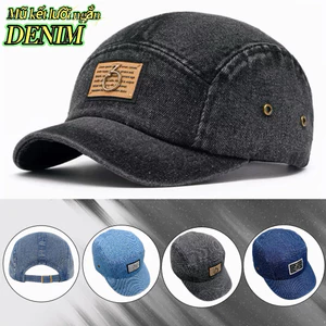 MŨ KẾT JEAN NGẮN DENIM CAO CẤP LOGO 3 HOTTREND