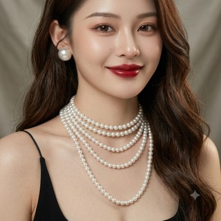 [ DAISYN ] N846 dây chuyền hạt ngọc trai nhân tạo 1 sợi 200cm, chuỗi hạt ngọc trai nhân tạo sang trọng